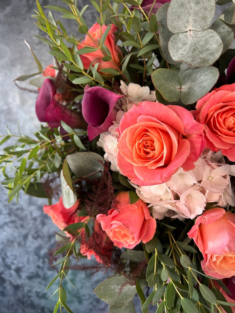 Calla Lily and Rose Bouquet.