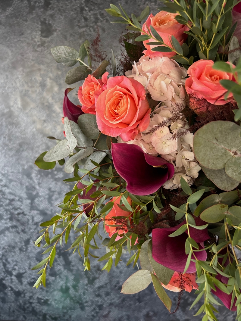 Calla Lily and Rose Bouquet.