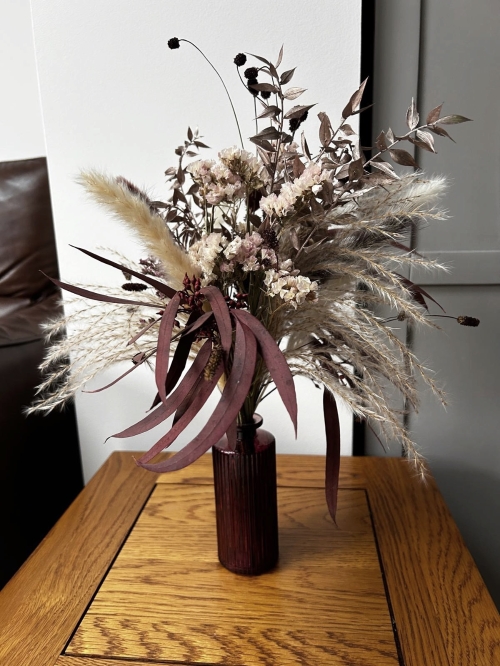 Dried Flower Bouquet Burgundy.