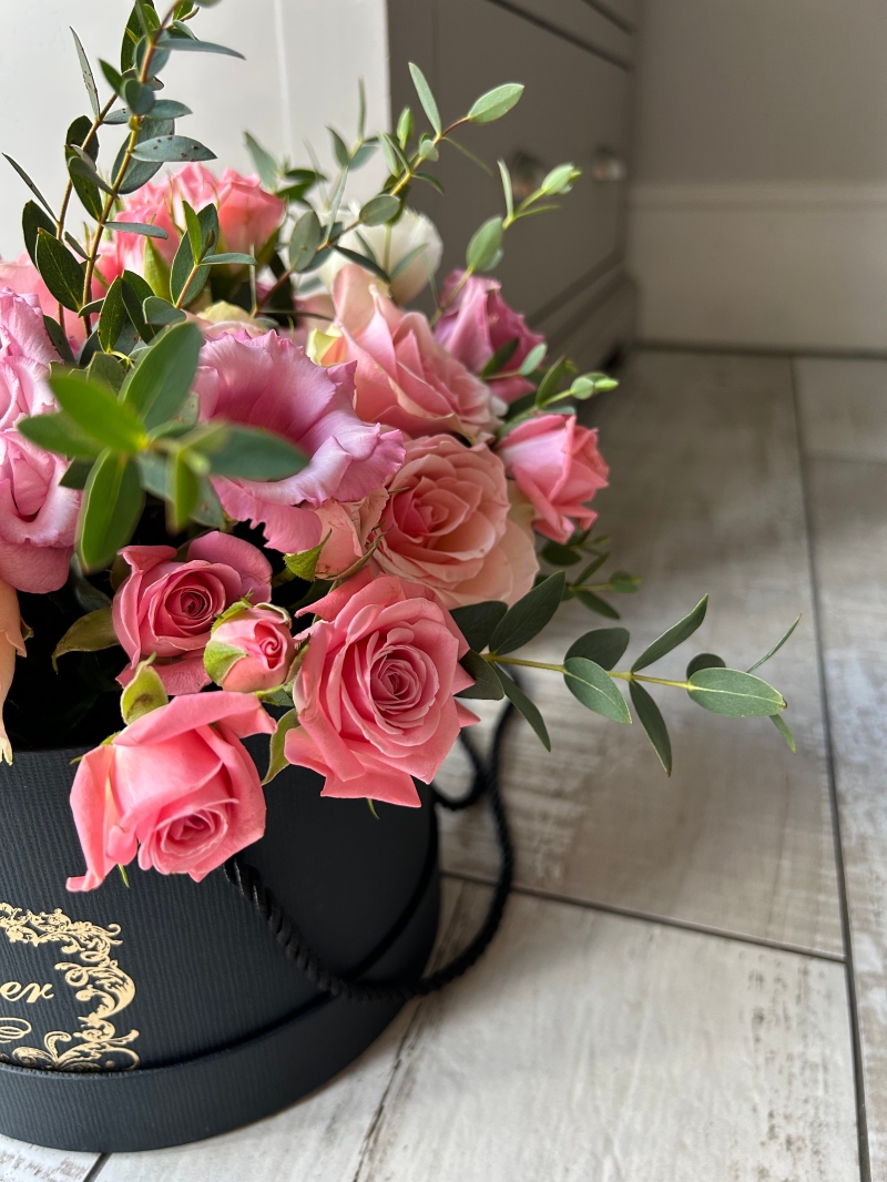 Pink Blooms Hat Box.