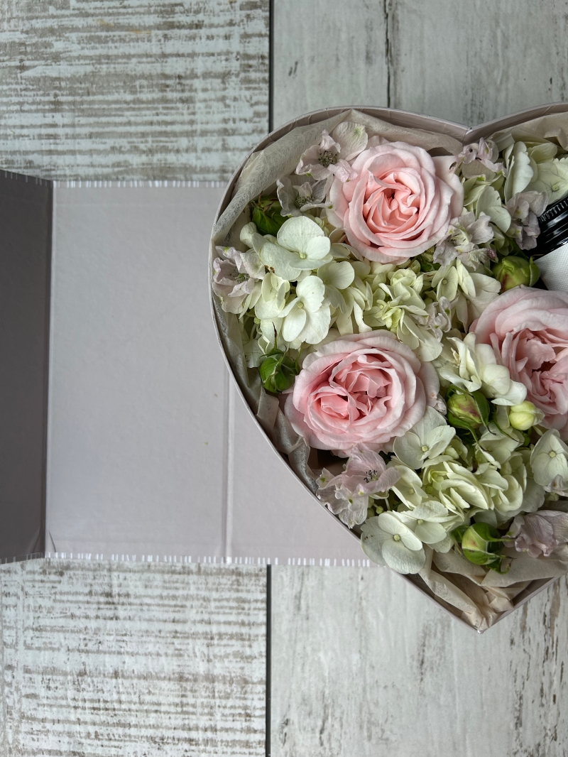 Sweetheart Flowers & Candle Gift Box.