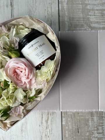 Sweetheart Flowers & Candle Gift Box.