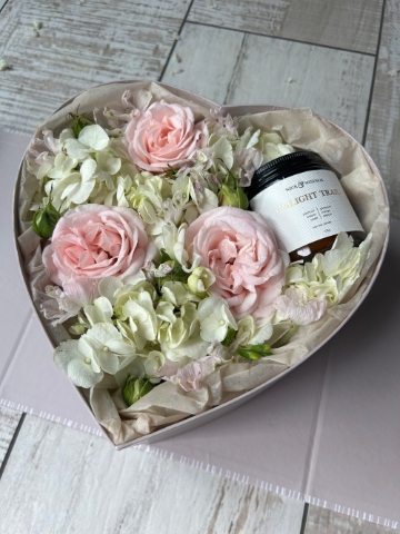 Sweetheart Flowers & Candle Gift Box.